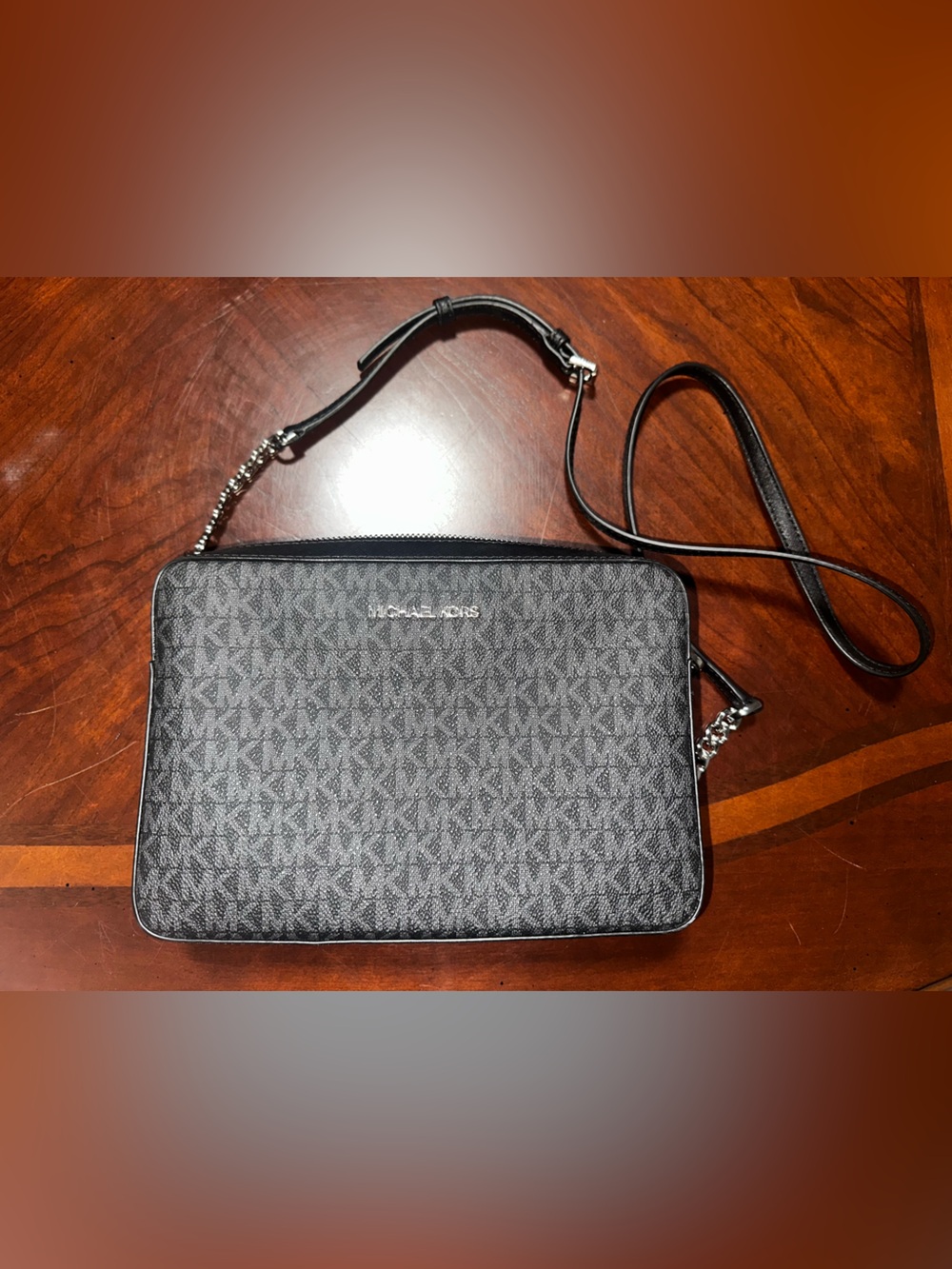 Michael Kors Men's Black Logo-Print Messenger Crossbody